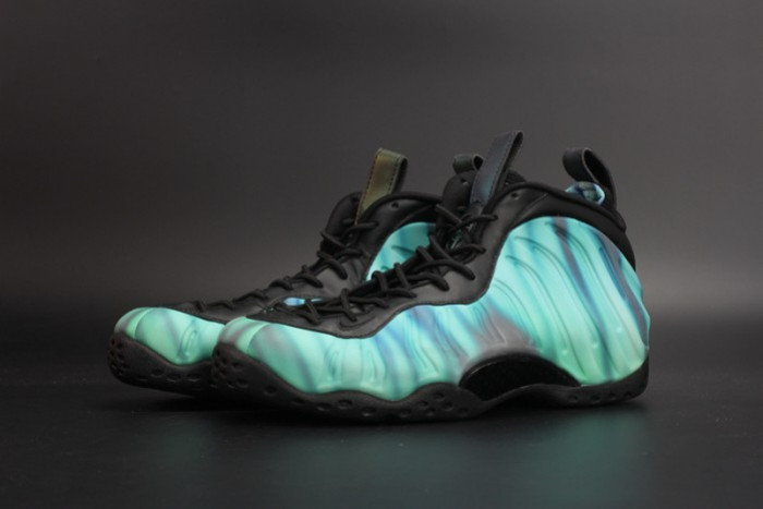 nike air foamposite one “N0*Hern lights” black/green mens 840559-001
